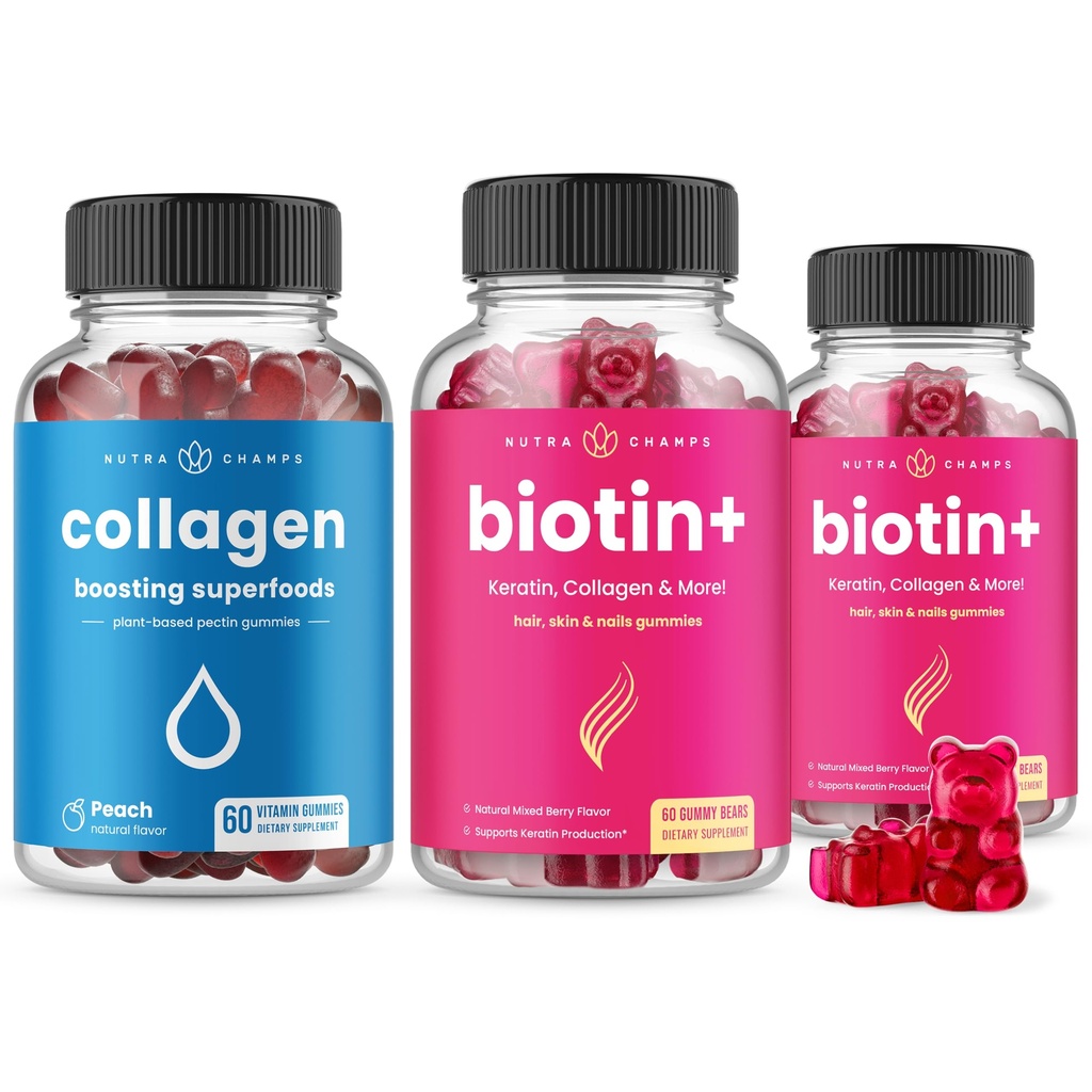 NutraChamps komplet hår, hud & negle bundle