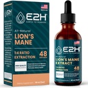 Lions Mane - Lions Mane Supplement - Promoes Mental Clarity, Memory & Focus - Lions Mane Liquid til immunforsvar - Mushroom Tincture - 2 Fl Oz by E2H