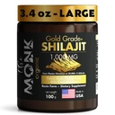 Organic Himalayan Shilajit Resin med Fulvic Acid, Humanic Acid, 85 + Mineral- Gold Grade Plus - 100g, 1000 mg Per Servering - Energi, Stamina, Brain Support - Made in USA