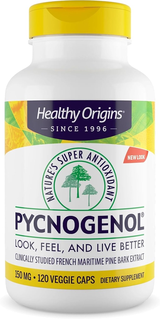 Sunde origin Pycnogenol 150 mg, French Maritime Pine Bark Extract, Natures Super Antioxidant, Antioxidant, Non- GMO, Vegan, 120 Veggie Capsules