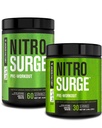 Jacked Factory NITROSURGE Pre Workout Supplement - Endeløs energi, Instant Strength Gains, Clear Focus, Intensive Pumper - NO Booster & kraftfuld Preworkout Energy Powder - 90 Serveringer, Arctic White