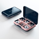 Rejsepillekasse - Acedada Bærbar pillholder, Rejsepillebeholder til punge, Vandtæt Compact Medicine Organizer Box, Blå
