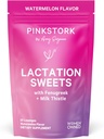 Pink Stork Amning Sweets Supplement, Amning Snacks med bukkehorn og mælk tidsel til støtte Breast Milk Supply - 30 Watermelon Candy Drops (Packaging May Vary)