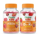 Lifeable Prebiotic Fiber Kids + vitamin D3 + vitamin K2 Kids, Gummies Bundle - Great Tasting, Vitamin Supplement, Gluten Free, GMO Free, Chewable Gummy