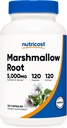 Nutricost Marshmallow Root 5000mg Tilsvarende, 120 Vegetariske Kapsler - Gluten Free & Non- GMO - fra 500mg af 10: 1 Uddrag