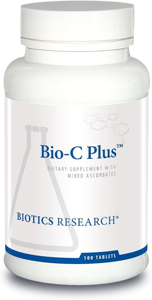 Biotics Research Bio C Plus ™ giver C-vitamin som blandede mineralske assorbater med Citrus Bioflavonoider, Mezzogiorno og Catalase, C-vitamin Plus Bioflavonoider, Potent Antioxidant, Immunsystemet 100 tabletter