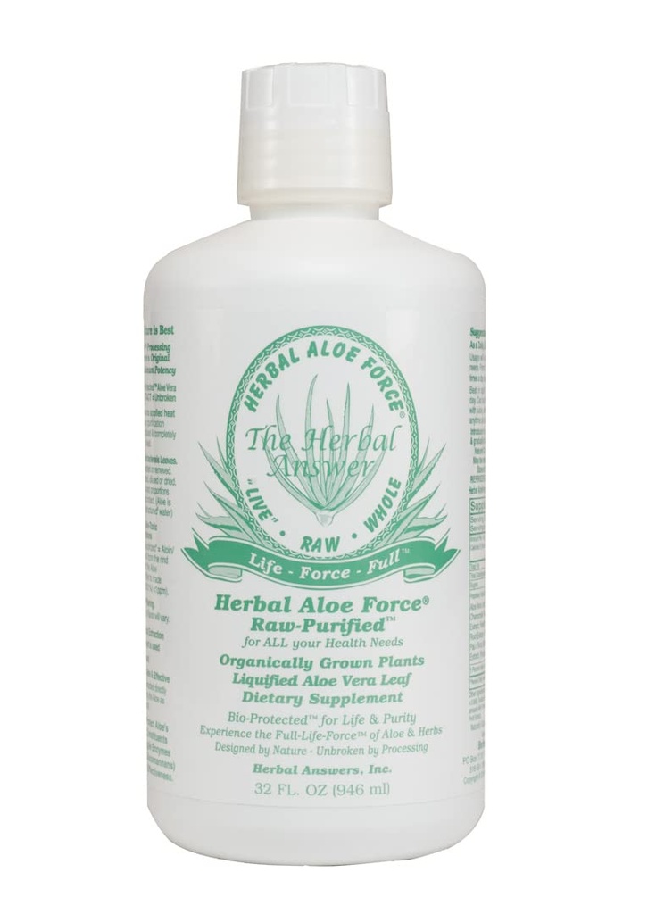 Herbal Answers Herbal Aloe Force Aloe Vera og Herbal Dietary Supplement, 32 fl oz