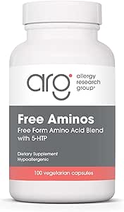 Allergy Research Group Free Aminos Supplement - Lean Muscle Mass Support, Vegetariske Kapsler - 100 Greve