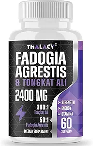 2400mg Fadogia Agrestis Tongkat Ali Supplement - Fadogia Agrestis 1400mg & Tongkat Ali 1000mg Ultra Blend, Maksimal styrke, Muskel Mass & Athletic Performance, 360 Softgels