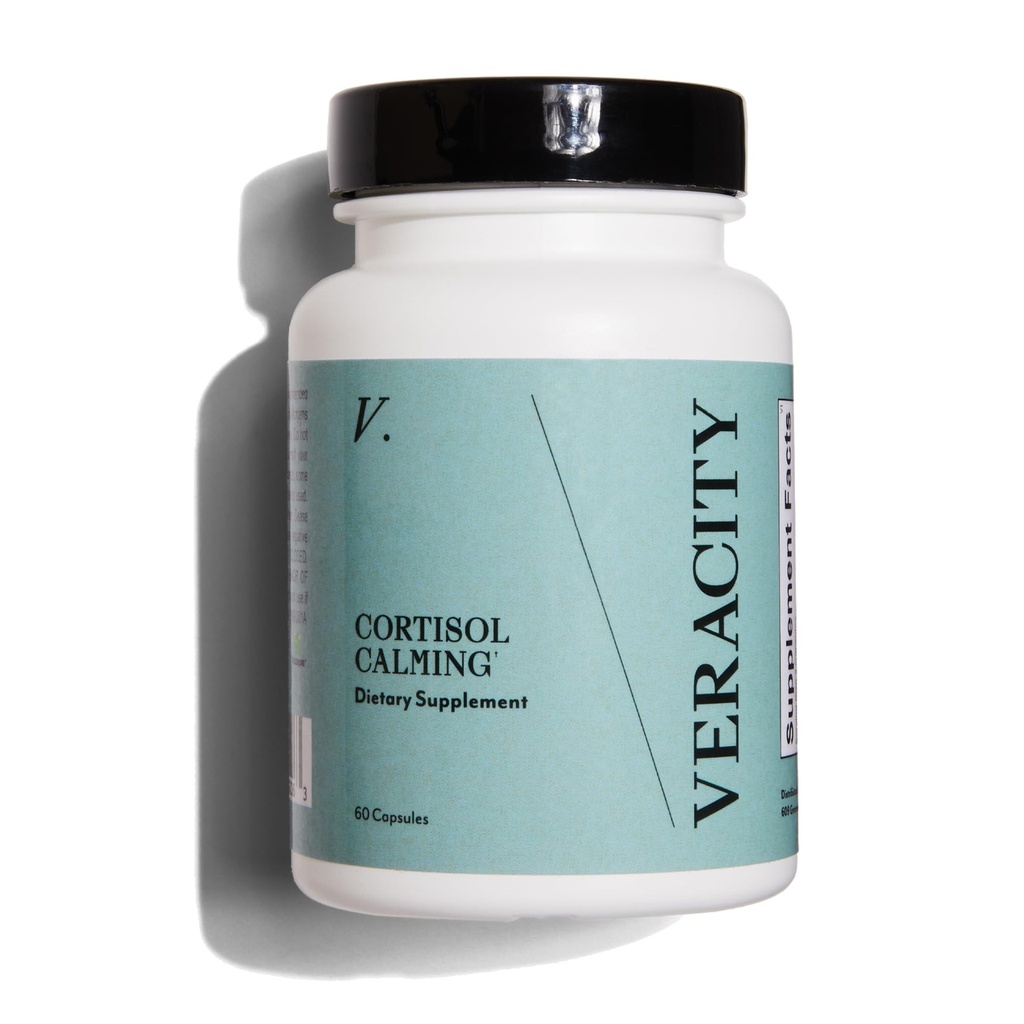 Verificity Cortisol Calming - Klinisk provet stress & søvn support supplement - reducerer spænding & forbedrer mental klarhed med naturlige blend af adaptogener - 60 kapsler