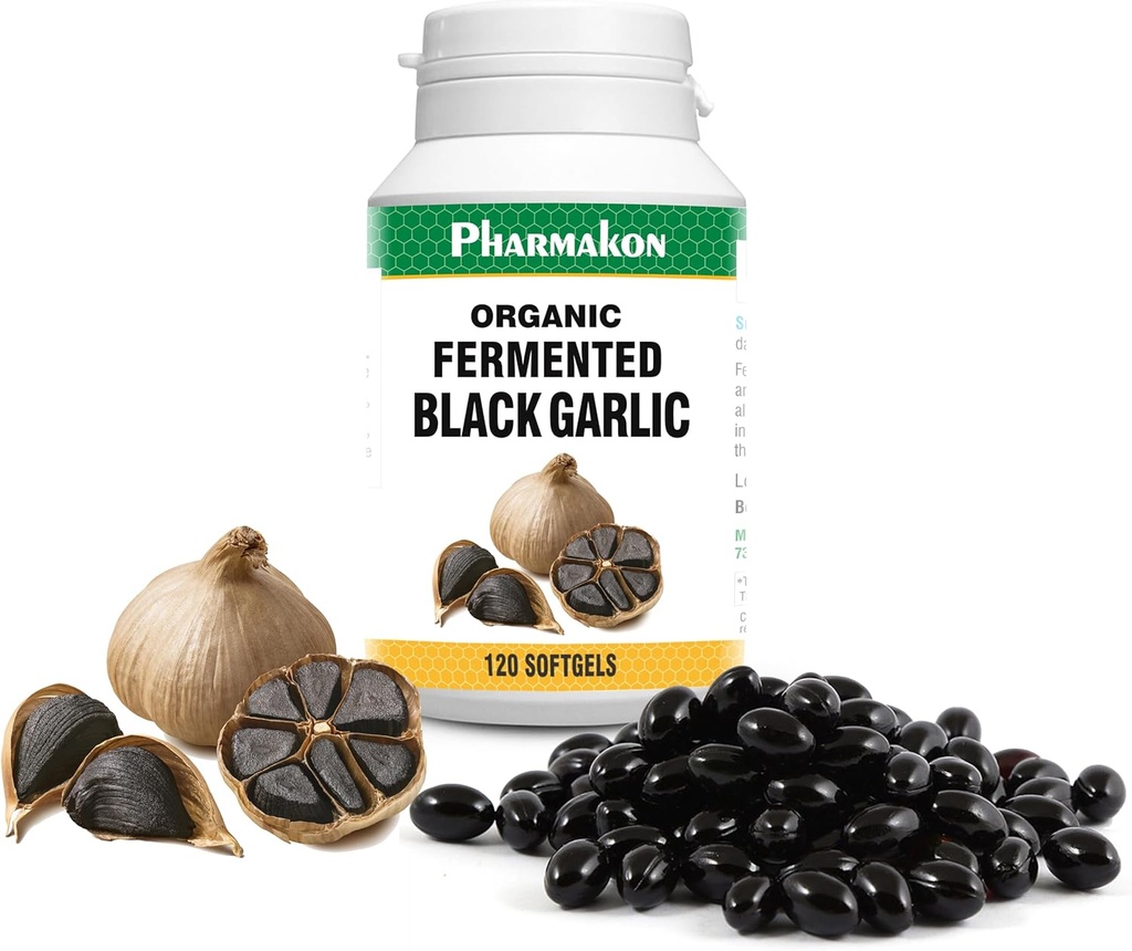 COMPON Organic Aged Black Hvidløg, Biotilgængelige bløde kapsler, Grossiom, Reduceret lugt (120 Greve)