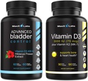 Avanceret Bstige Control Kosttilskud til kvinder og mænd 60Ct + D3 K2 3000 IE vitamin K som MK- 7 fra Nato Support Sunde knogler, tænder, hjerte og immunfunktion 90Ct