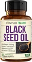 Black Seed Oil - Cold Pressed Black Seed Oil Capsules - Giver vitamin E & Omega 3 6 9 - Høj potens (1500mg) for immunforsvar & fælles støtte, antioxidanter, fordøjelse, hårnegle - Vegan 90 Caps