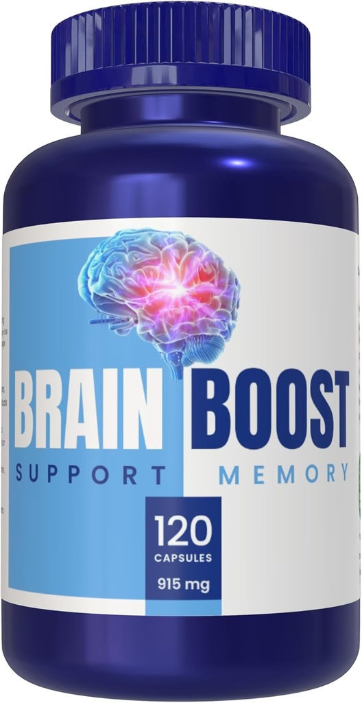 Brain Boost supplement, 120 kapsler, ikke GMO, gluten fri, understøtter hukommelse, fokus og koncentration