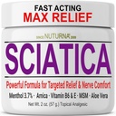 Sciatica Nerve Cream - Maksimal styrke Comfort Cream til fødder, hænder, ben, tæer, tilbage - Natural Ultra Strength Arnica, MSM, Menthol, Lindrende Comfort, 2 Oz