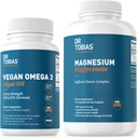 Dr. Tobias Vegan Omega 3 Algae Oil and Magnesium Bisglycinate, Essential Wellness Support for Heart, Brain, Muscle, and Bone Health, Non-GMO, Vegan