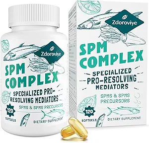 Specialiseret pro- Resolving Mediatorer og SPM Precursors Complex, SPM supplement til Balanceret immunrespons, hjerne, Tissue & Cellular - 120 Softgels