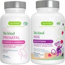 Høj Absorption Methylerede Prenatal + Advanced Kids Multivitamin Gummy Vegan Bundle, Clean Label med vitamin A, B, C, D3 & E, 60 tabletter + 90 Berry Flavor Gummies, Vær venlig ved Igennus