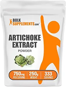 BulkSupplements.com Artichoke Extract Powder - Herbal Supplement, Artichoke Supplement - Vegan & Gluten Free, 750mg per Serving, 250g (8,8 oz) (Pack of 1)