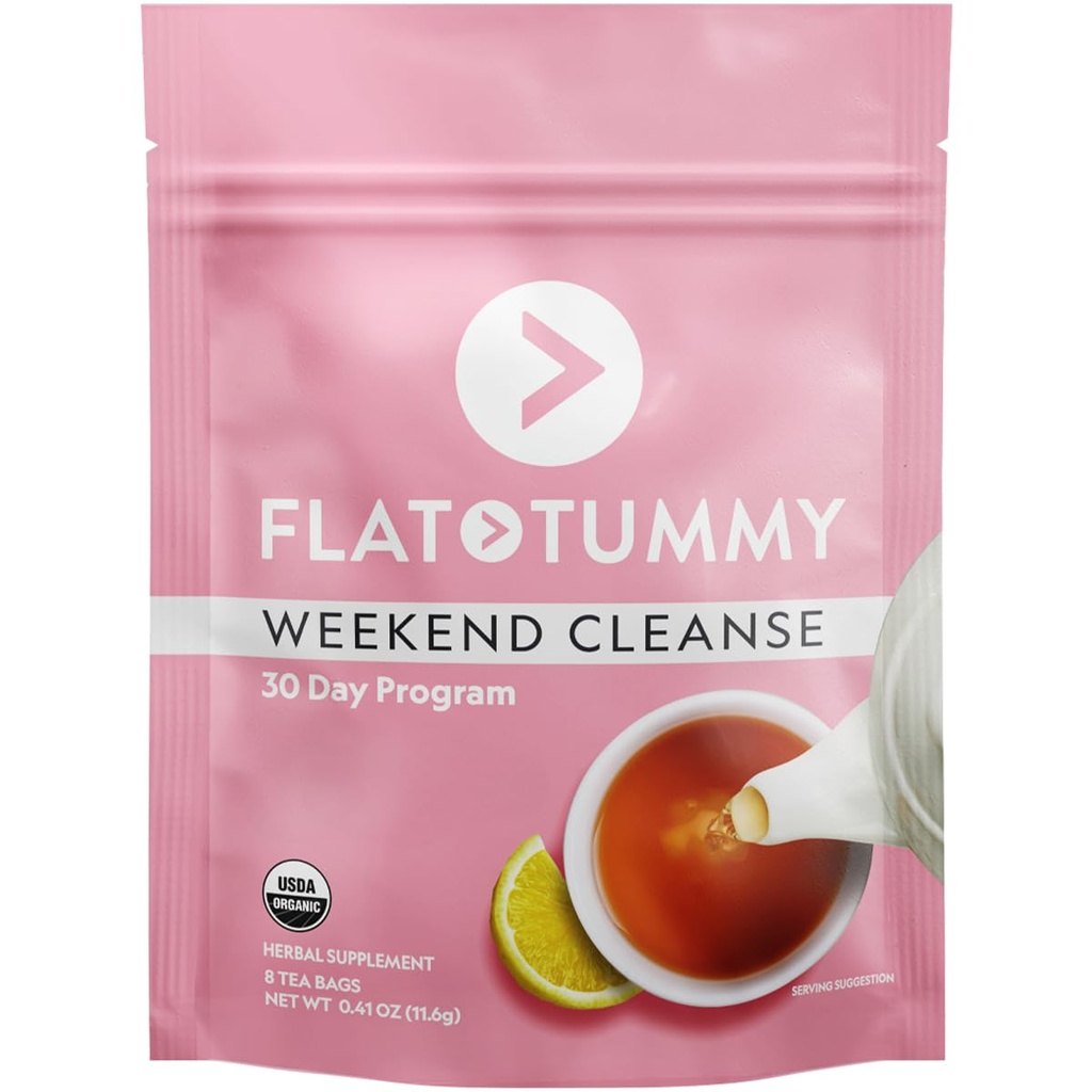 Flad Tummy Weekend Cleanse Tea - 30 dages program - Alle naturlige Colon Cleanse w / Senna og Mælkebøtte Root, Giver Bloating Relief for Kvinder - Detox Cleanse for fordøjelse support og gas Relief