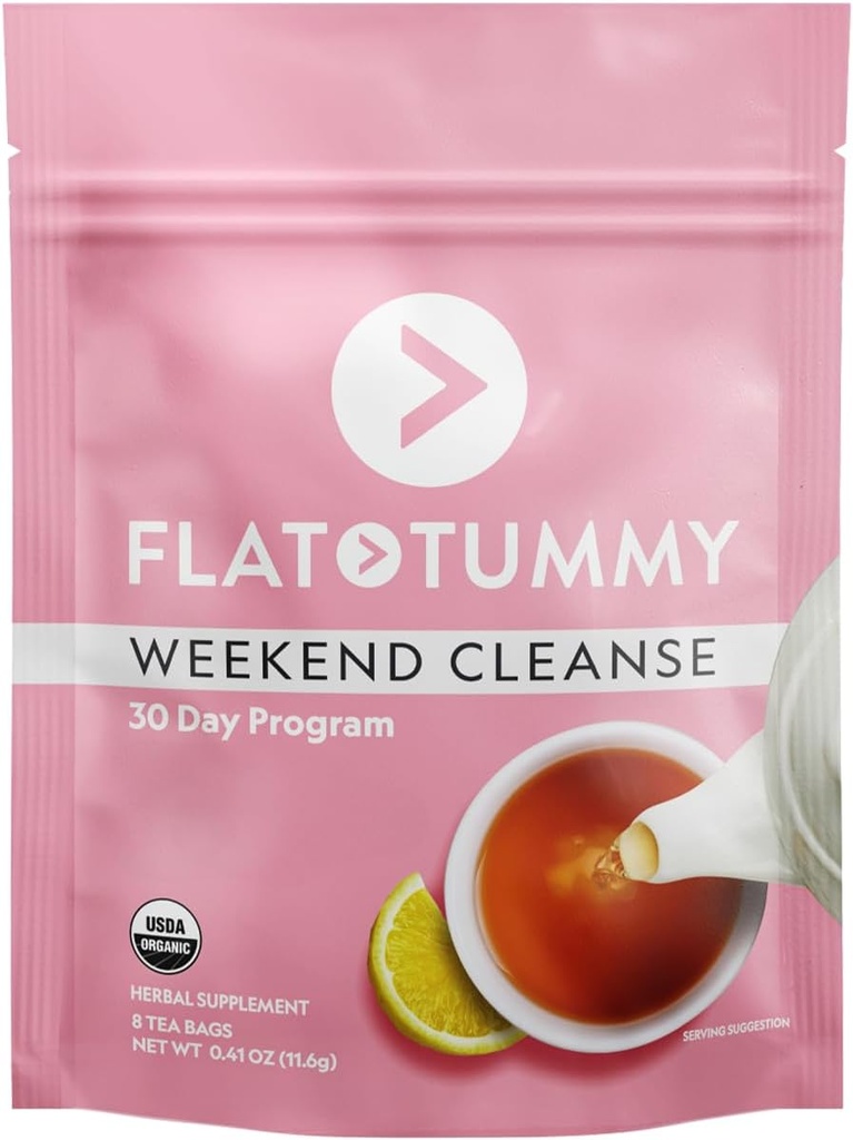 Flad Tummy Weekend Cleanse Tea - 30 dages program - Alle naturlige Colon Cleanse w / Senna og Mælkebøtte Root, Giver Bloating Relief for Kvinder - Detox Cleanse for fordøjelse support og gas Relief