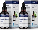 Fulvic Humic Acid Liquid Supplement. Plant Afledt Mineral Drops, Over 75 Trace Minerals for Energy Boost. Op til 8 Måneders Tilgang. Koncentration 250%. 2oz Hver. 2 Flasker.