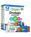 Orgain Organic Vegan Protein Bars, Chokolade Chip Cookie Dough - 10g Plant baseret protein, lav kalorie sunde snacks, ingen laktose eller sojaingredienser, Gluten Free, Non- GMO - 1.41 Oz (Pack of 12)