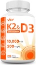 VEV Vitamin D3 K2 - Easy- to- Swallow kapsler, 300 kapsler (Emballage Maj Vary)