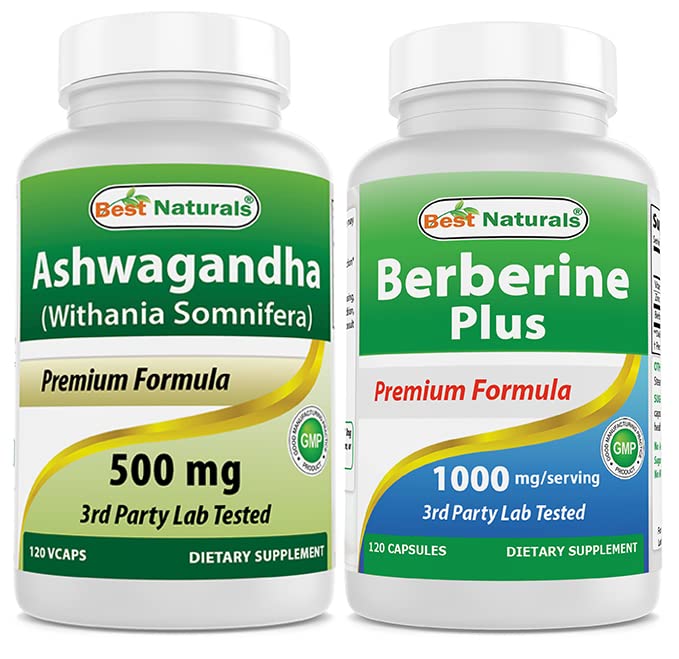 Bedste Naturals Ashwagandha Extract 500 Mg & Berberine Plus 1000mg