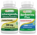 Best Naturals Ashwagandha Extract 500 Mg & Berberine Plus 1000mg