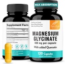 Sandhu 's Magnesium Glycinate 400mg kapsler med Quercetin Note 124; Quality Sleep, Relaxation, Muscle Health & immunsupport