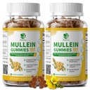 (2 Pack) 9 i 1 Mullein Gummies for Lung Cleanse & Detox, Extra Strength Mullein Leaf Extract w / Quercetin, Bromelain, Elderberry & Marshmallow for Respiratory, immun & fordøjelig, Vegan, 120 Count