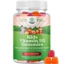 Chewable D-vitamin Gummies til børn - Lækre børn D-vitamin 1000 IE Per servering Gummy Vitamin til og Toddlers immunstøtte Plus Muskeltænder og ben sundhed - Gelatine gratis frugtsmag