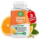 Liposomal C-vitamin Supplement Pills 1200 mg - Høj Absorption 180 Vegankapsler Fat Opløselig VIT C, Maksimal styrke immunsystem og Collagen Booster, Solsikke Lecithin