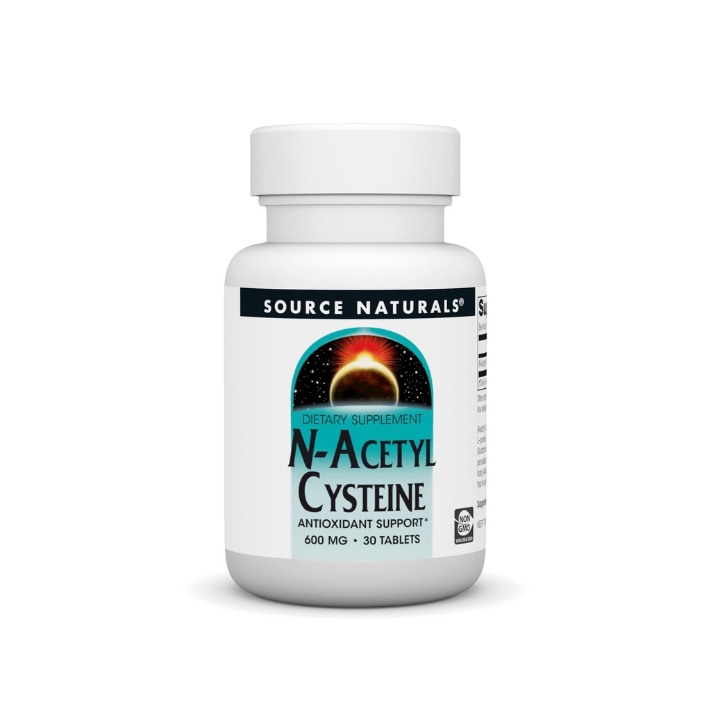 Source Naturals N- Acetyl Cysteine Antioxidant Support 600 mg Kosttilskud, der understøtter respiratorisk sundhed * - 30 tabletter
