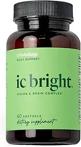 LifeVantage IC Bright 60 softgels, Vision and Brain Complex Supplement Packed with antioxidants, nutrients, and carotenoid for Eye Health That Helps Reduces Eye Strain