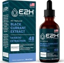 E2H Natural Black Currant Extract, Cold Pressed Black Currant Seed - Immunsystemet Sundhed - Hurtig Absorbing Væske - 2 Fl Oz