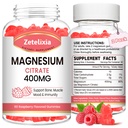 2 Pack Magnesium Citrate Gummies 400MG, High Absorption Magnesium Gummies for Adults, Muscle & Teeth Support, Vegan 120 Cts