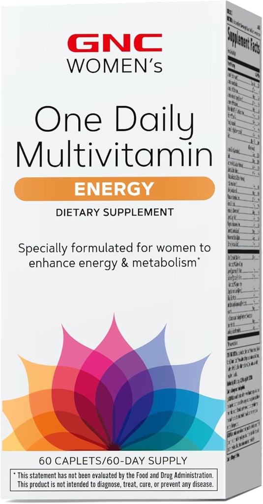 GNC kvinders One Daily Energy Multivitamin, støtter immunsundhed og energiproduktion, 60 Greve