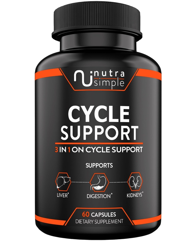 Cykelstøtte supplement til mænd og kvinder - Natural lever rense Detox & Reparation - Gut Health & Nyre Support med mælk tidsel, Beet Root, Mælkebøtte, Cholin, Artichoke Extract - 60 kapsler