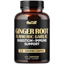 Ingefær Kosttilskud Kapsler med gurkemeje, Hvidløg Bulb, Berberine HCl, Echinacea - 210 Kapsler