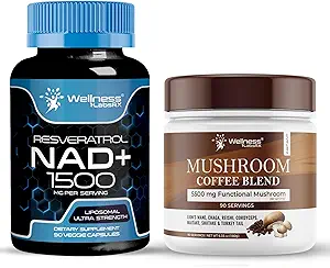 WELLENess LASRX NAD + Supplement kapsler 1500mg - champignon kaffe blend