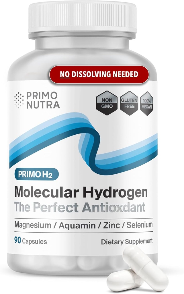 Ingestible Molecular Hydrogen Supplement - Alternativ til H2 Tablets and Hydrogen Water, Antioxidant and Mineral Complex - 90ct