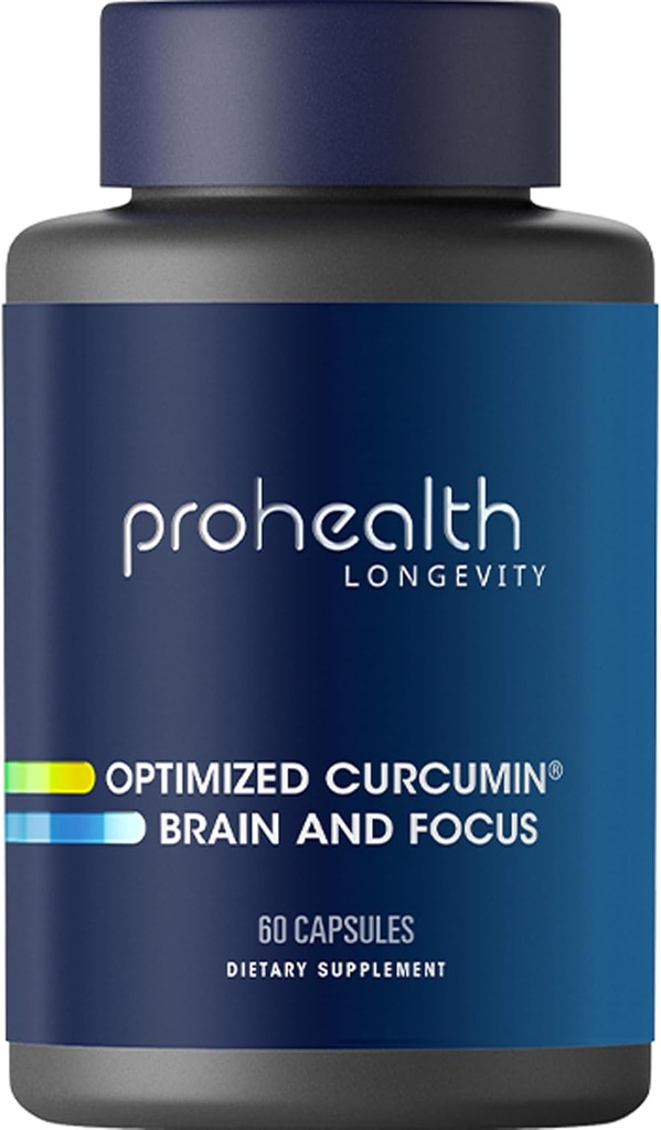 ProHealth optimeret Curcumin Brain og fokus (60 kapsler)