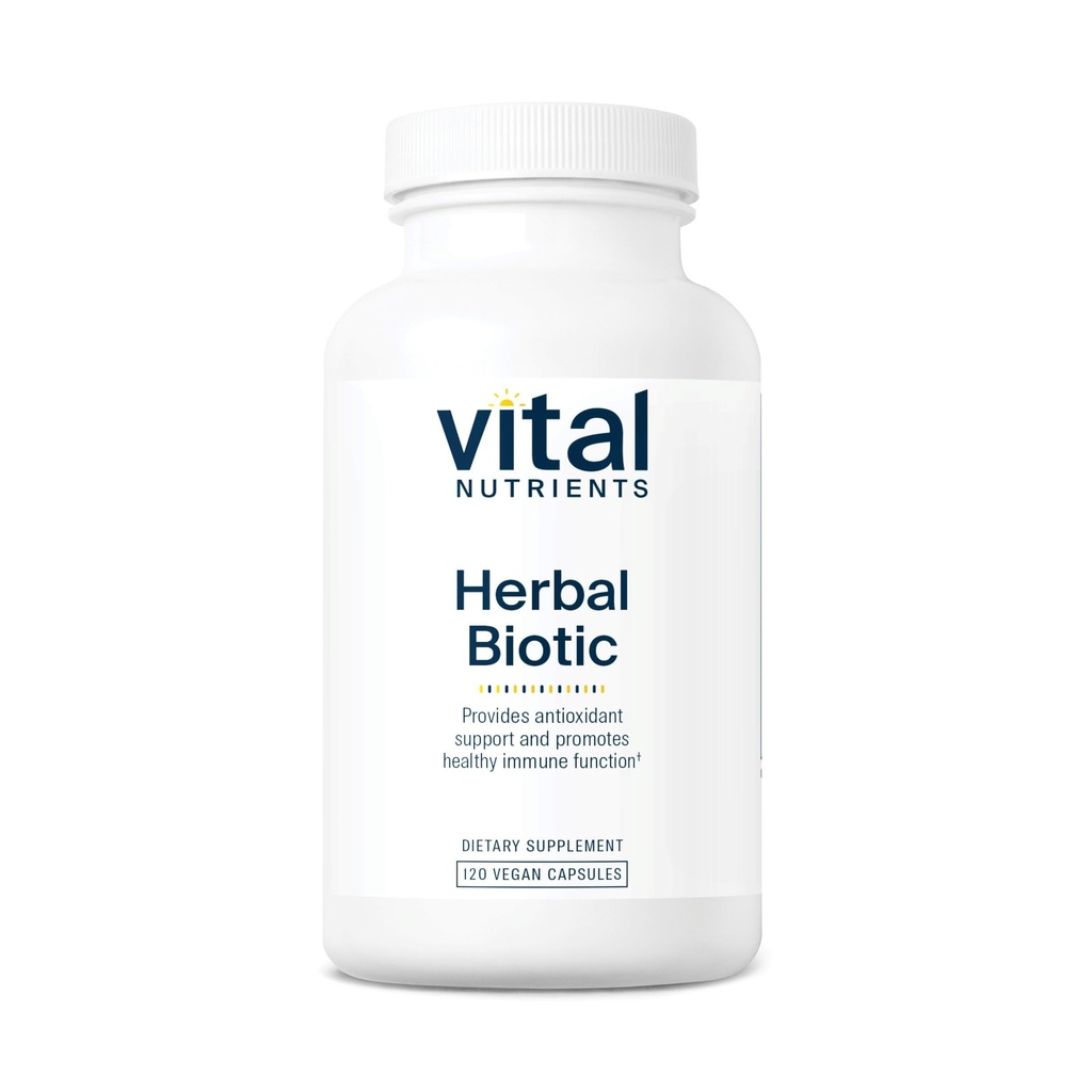 Vital Nutrients Herbal Biotic - Herbal immunforsvar supplement - Antioxidant support fremmer sundt immunsystem - Gluten, Dairy, Soy Free - Non-GMO - 120 Kapsler