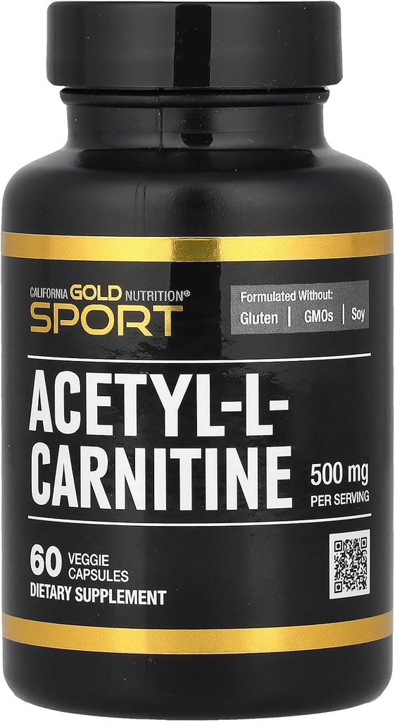 California Gold Nutrition Acetyl- L- Carnitin, 500 mg, 60 Veggie Kapsler
