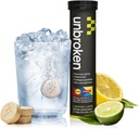 UNBROKEN 9EAA / BCAA Recovery Tablets (60% FREE- FORM / 40% Di- & Tri- Peptider), Aminosyrer Supplement for hurtigere inddrivelse & mindre muskelømhed, Post & Pre- workout for mænd & kvinder, 10 Ser., Lemon Lime