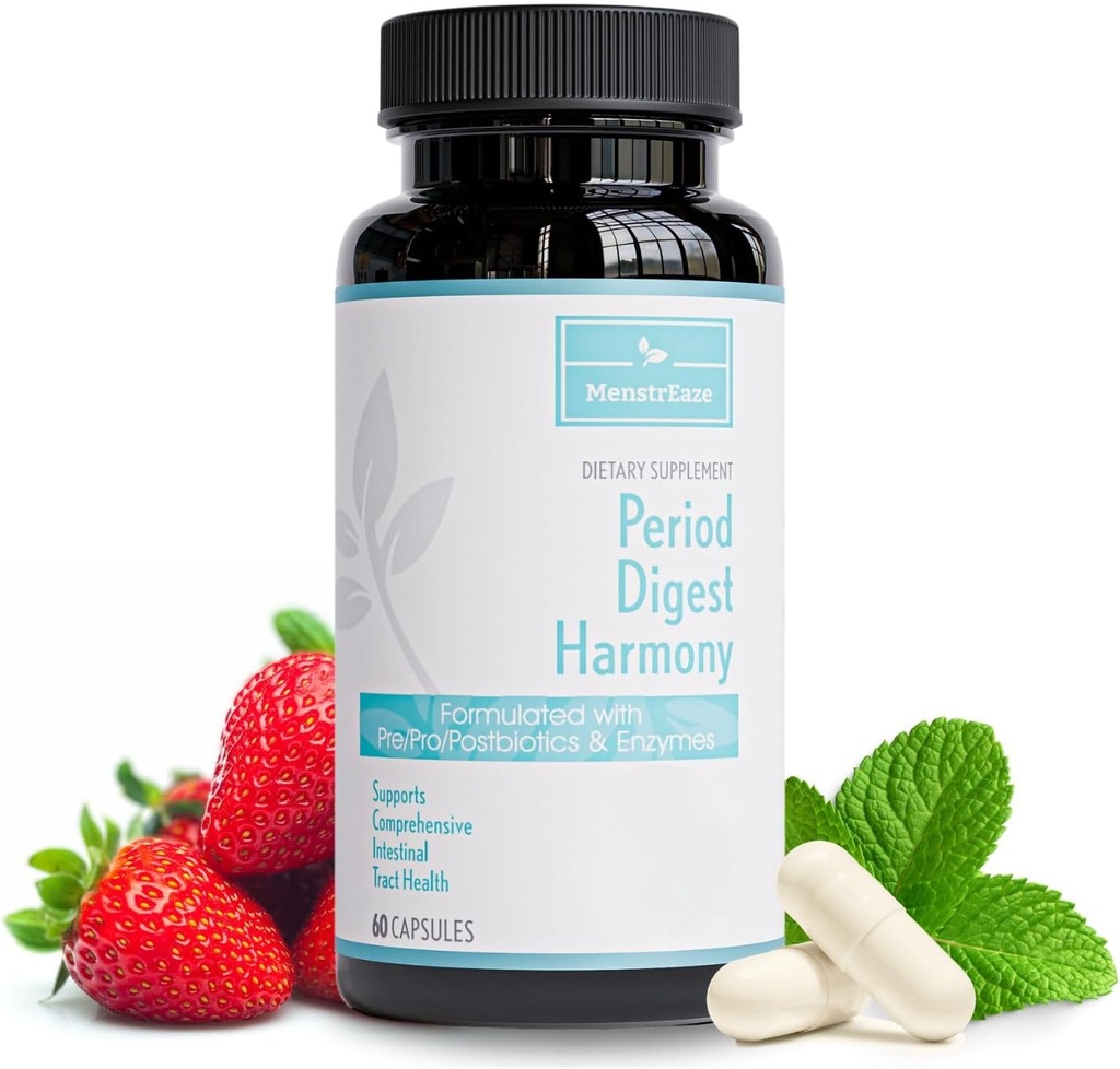 Digestiv Probiotisk, Prebiotisk, Postbiotisk & Enzyme for kvinder, Komplet Gut & hel mad fordøjelsestilskud, Hylde Stabil Advanced Pre / Pro / Postbiotic, 60 kapsler