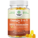 Vegetarisk Omega 3 Gummier for voksne - Vegetarisk Omega 3 6 9 DHA Gummier for hjerne og hjerte sundhed og fælles støtte - Burpless Halal fisk fri plante baseret supplement Mænd Kvinder