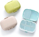 MEACOLIA 3 Pack 8 Compartments Travel Pill Organizer, Daily Pill Case Lille Pill Box til Pocket Purse, Portable Pill Container Medicine Vitamin Organizer (Multi- farvet)